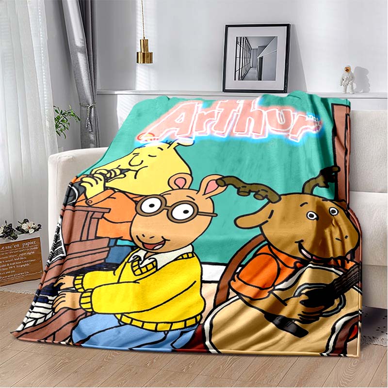 Arthur Aardvark Polka Dot Flannel Throw Blanket Vintage Sofa Cover Pet Dog Bedroom Decor Blanket Gift For Cartoon Fan