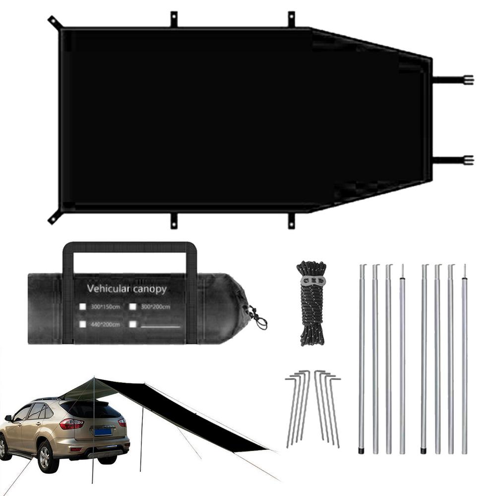 

Автомобильная палатка для кемпинга Автомобильная палатка тент для кемпинга палатка с солнцезащитным козырьком палатка водонепроницаемая палатка для внедорожника палатка для багажника с колышками и веревками для чёрный