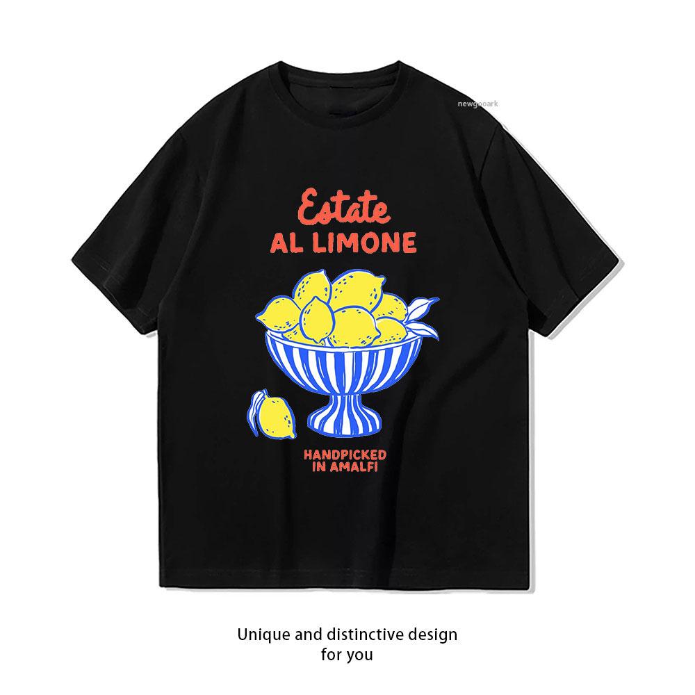 

Amalfi Lemon Bowl Italian Summer Tshirt Women Unisex Casual Cotton Graphic T Shirts Streetwear Camisetas Tops Tee Shortsleev 4XL