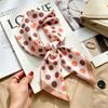 Commuter elegant flower silk scarf women's contrasting color retro printing satin scarf shirt with multi-purpose decorative small scarf