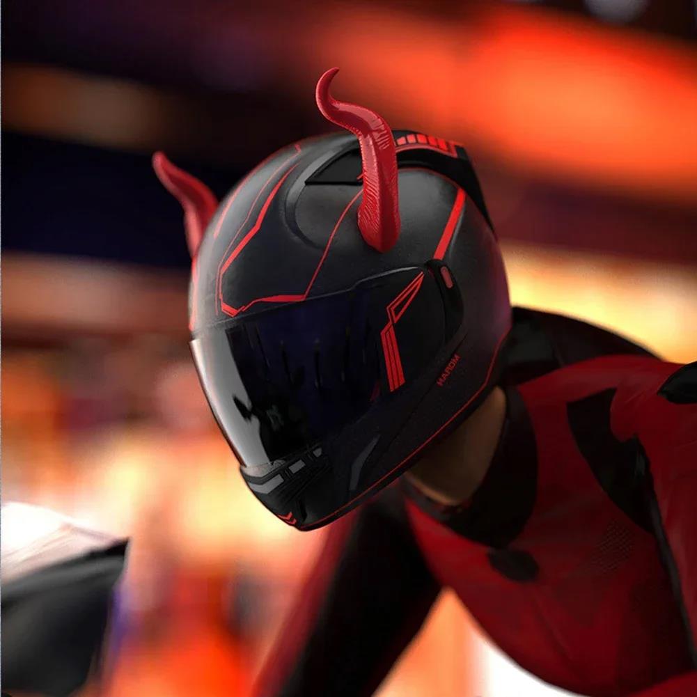 2PCS Motorcycle Helmet Devil's Horns Style Decoration Motorbike Helmet Accessories Stickers Cosplay Styling with Sucker Helmet Communication 7