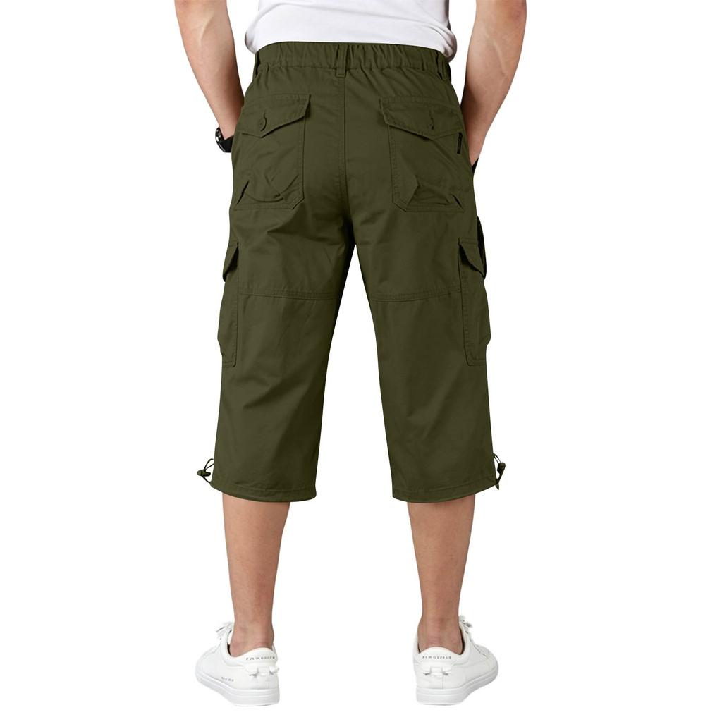 Pantaloni Capri da Uomo a Vestibilità Larga con Tasche Multiple Pantaloni Sette Ottavi Leggeri per Uso Esterno e Quotidiano