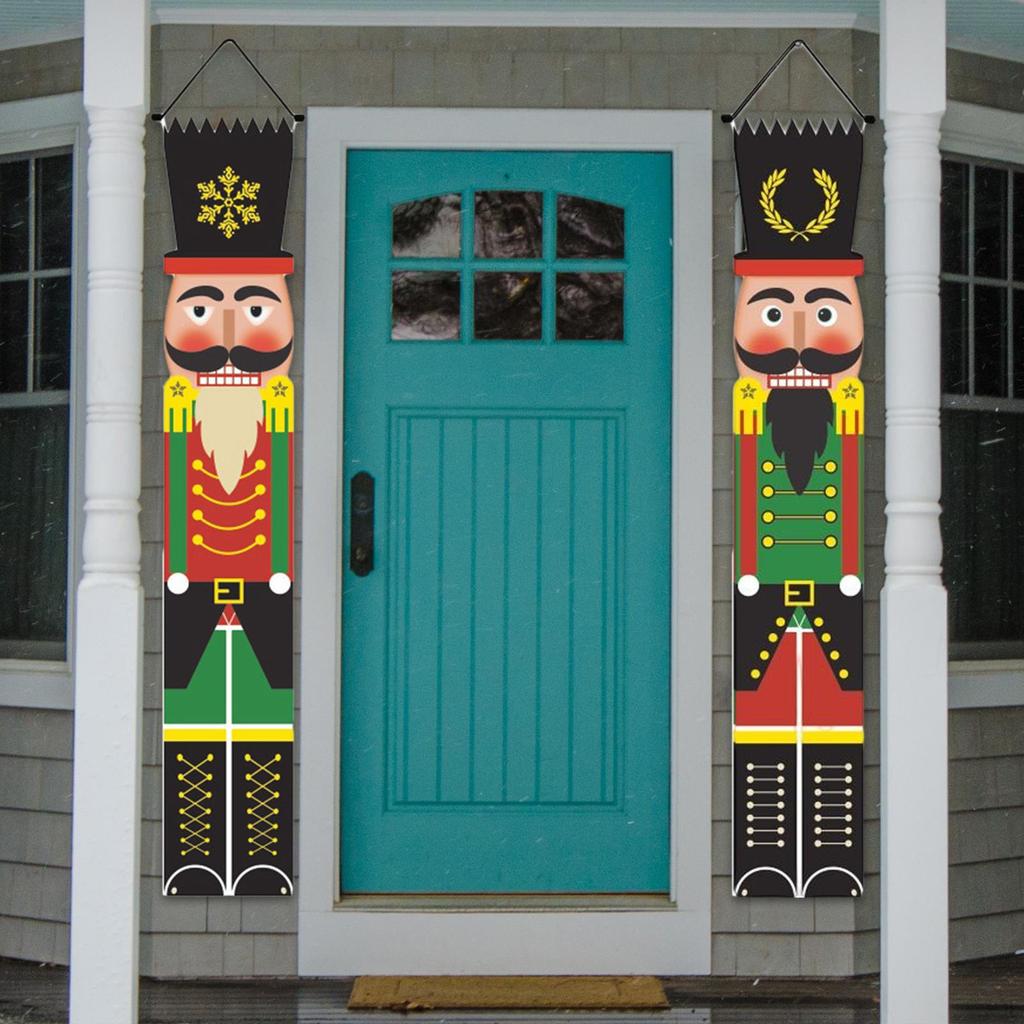 Couplet Porch Sign Nutcracker Curtain Hanging Door for Garden Party Garage