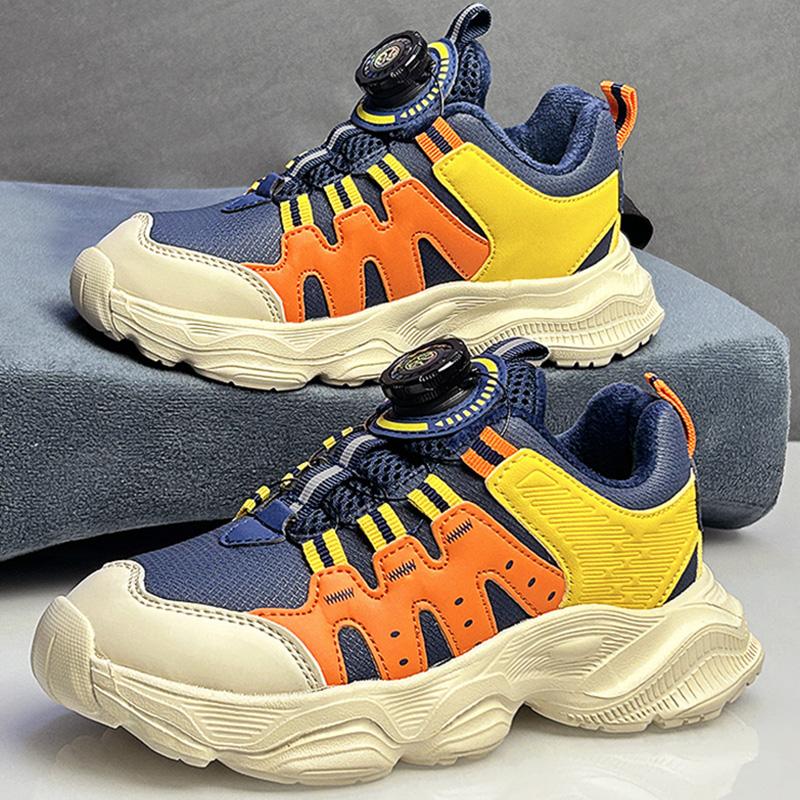 Hot Selling Children Casual Shoes Winter Warm Rotating Buckle Outdoor Sports Shoes Breathable Thick Soled Walking Shoes for Kids