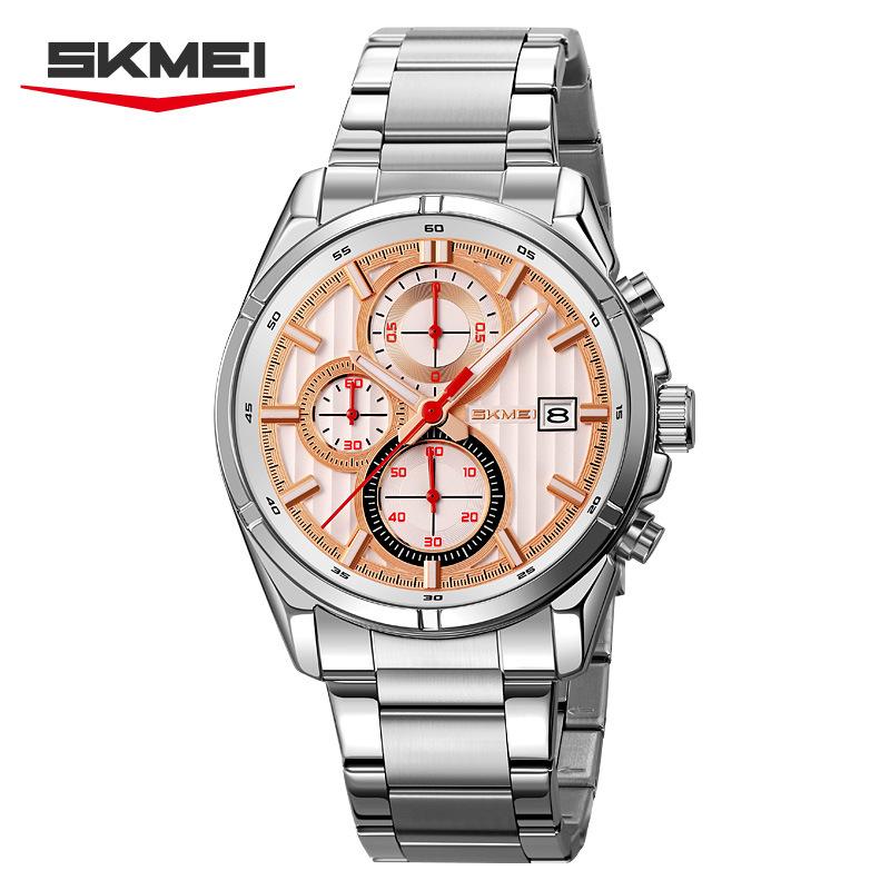 Men's Quartz Watch Multifunctional Waterproof Watch Fashion Watch Business Luminous Steel Belt Quartz Watch Men's