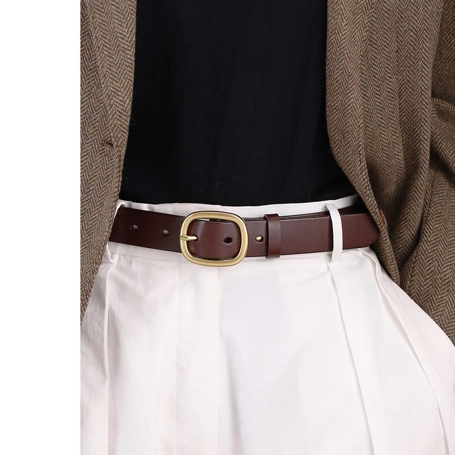 Women's Genuine Leather Pin Buckle Belt - 2026 Fashion for Jeans, Head Top Layer Cowhide