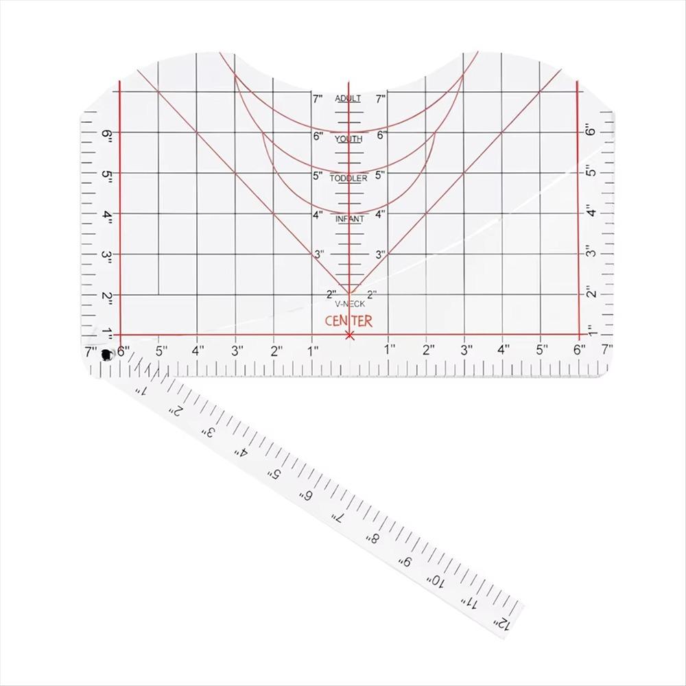 

Инструмент для измерения размеров акриловых футболок. Универсальный инструмент для калибровки футболок. Линейка. Термопресс. 1pc