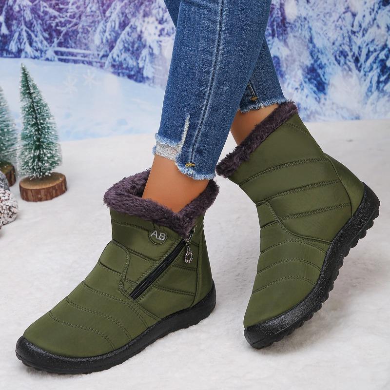 Women Snow Boots Comfortable Waterproof Women Shoes Retro Luxury Zipper Shoes Woman Winter Soft Thickened Fluff Boots Women