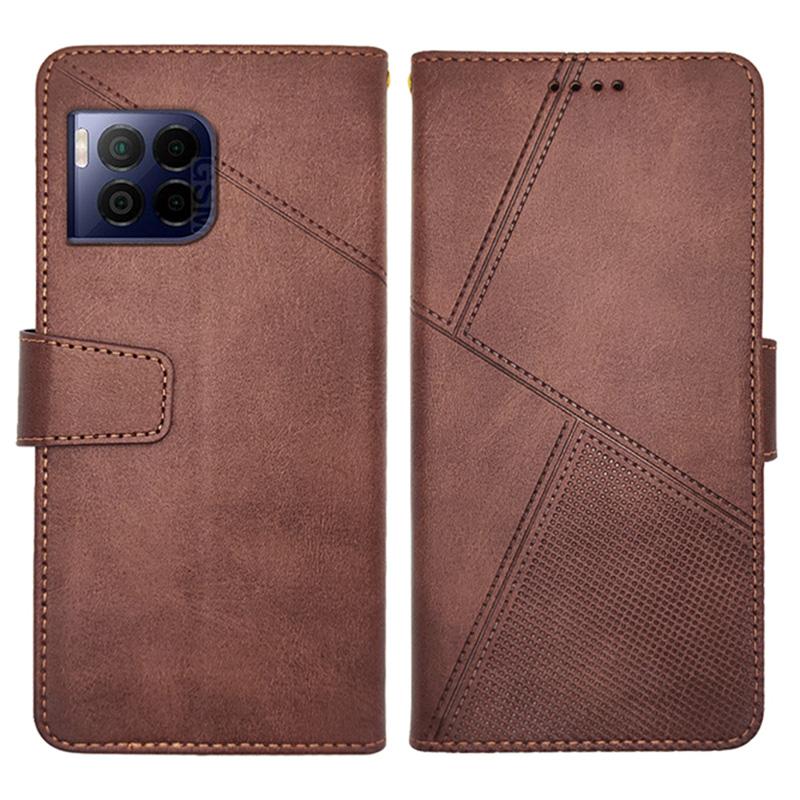 

For T-Mobile REVVL 7 Pro/T Phone 2 Pro 5G Case Calf Texture Leather Phone Cover Brown