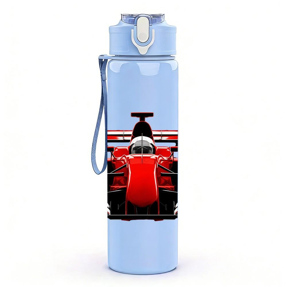 1 PZ Auto da Corsa F1 Rossa Arte 750ml Plastica Colorata Borraccia Sportiva Tappo con Cannuccia a Flip Ermetico Adatta per Sport Ufficio Uso Domestico