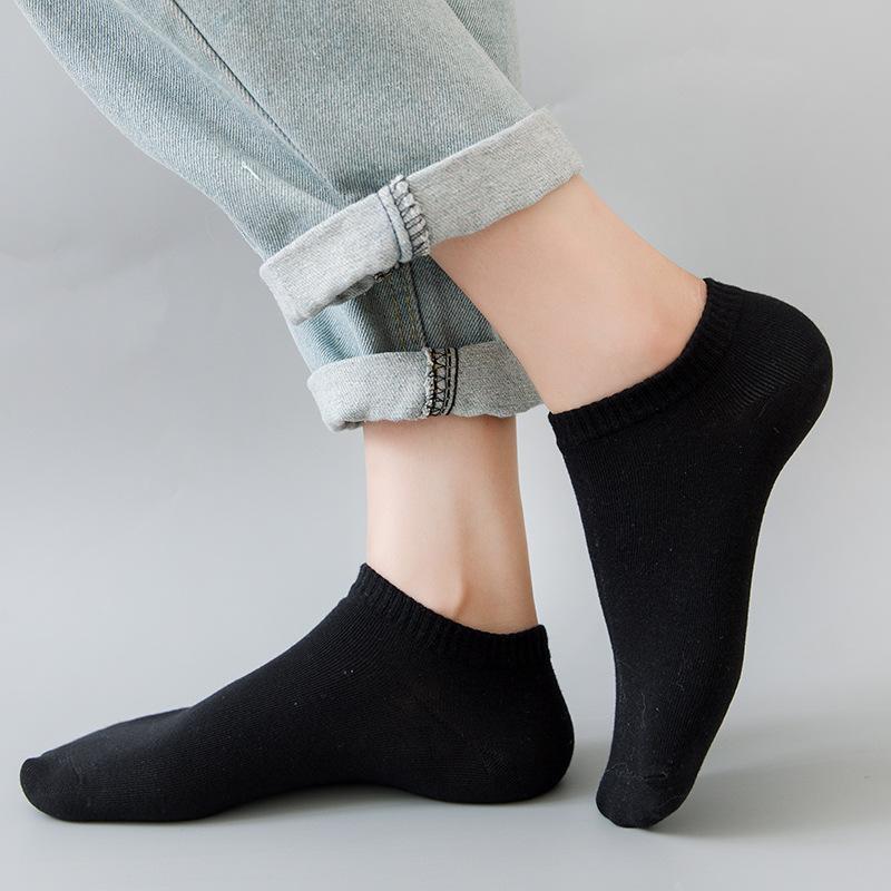 1/5/10/20 Pairs Shallow Mouth Boat Socks Solid Color Socks Anti Slip and Odor Resistant Men's Socks Casual Socks