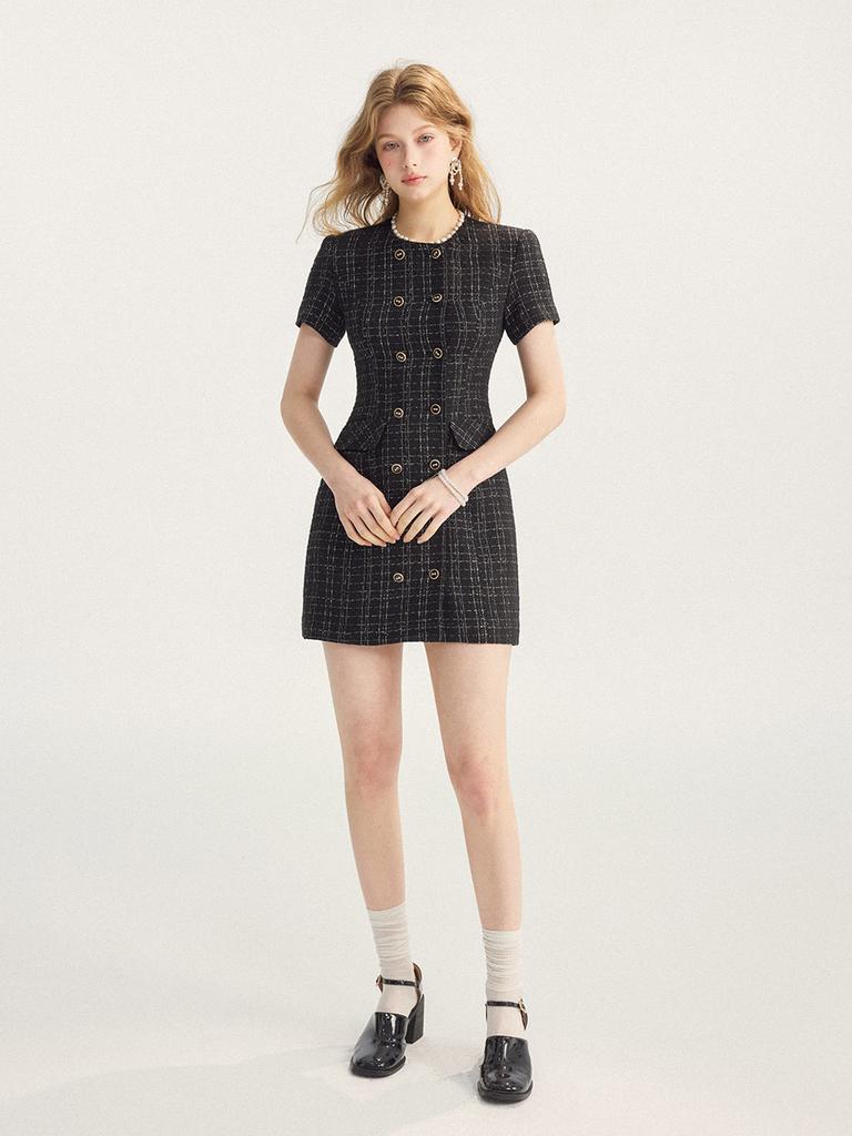 Sinseuden Silverline Tweed Mini Dress