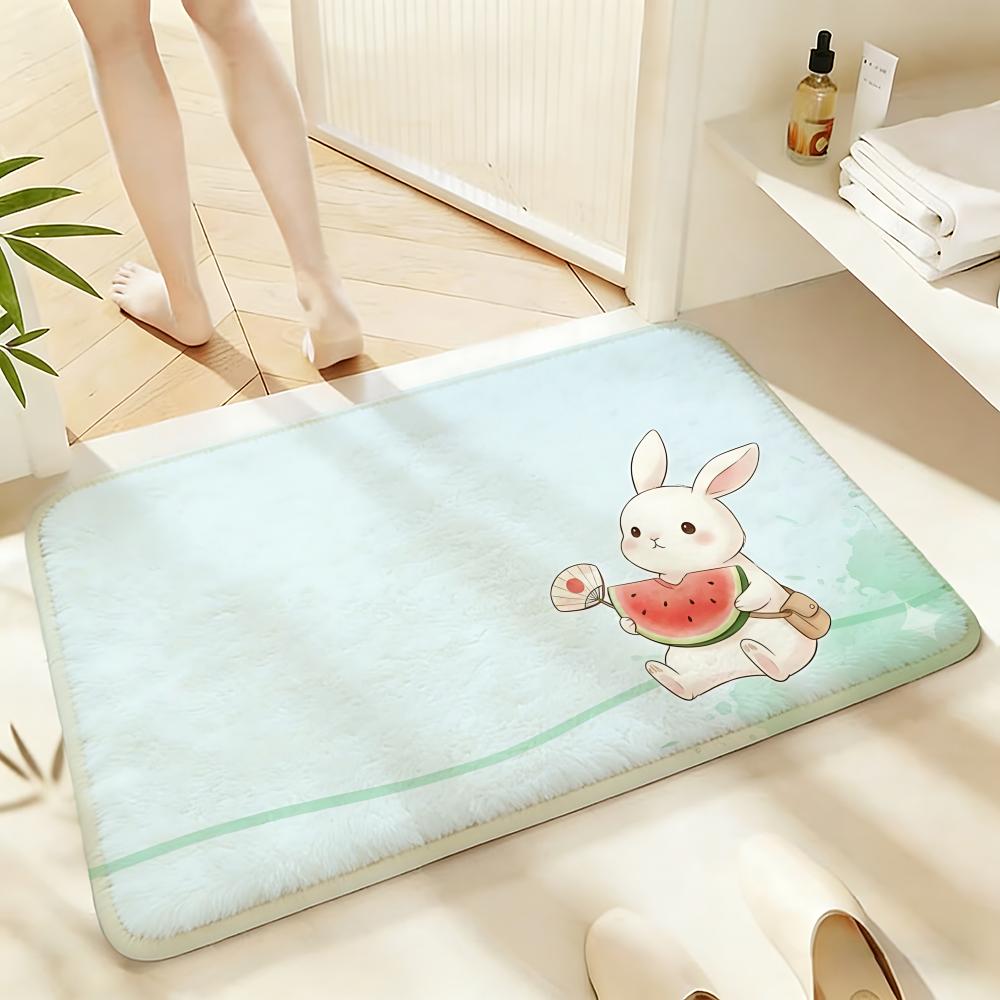 Soft Absorbent Non-Slip Rug Animal Rabbit Floor Mat Home Decor Doormat Bedroom Floor Mat Shower Carpet