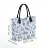  Winter Cute Pattern Tote Bag Fashionable Lightweight Portable Daily Use Casual Canvas Handbag
