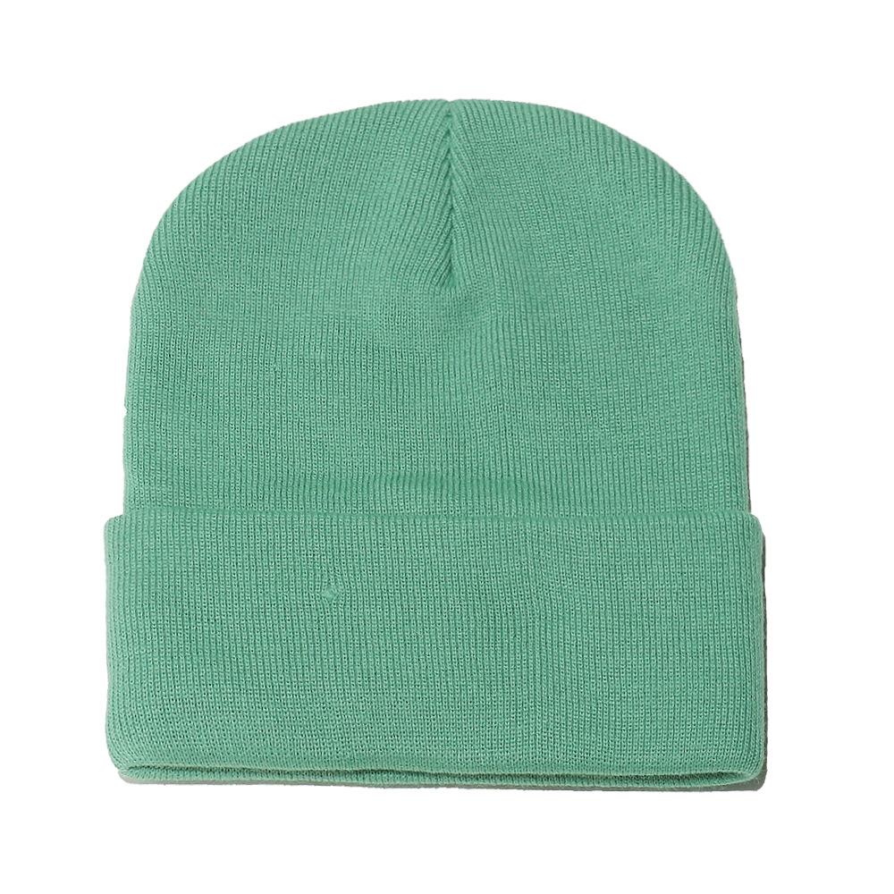 High Quality Solid Color Acrylic Wool Hat Outdoor Warm Cold Hat Monochrome Knitted Hat Pullover Hat for Men and Women