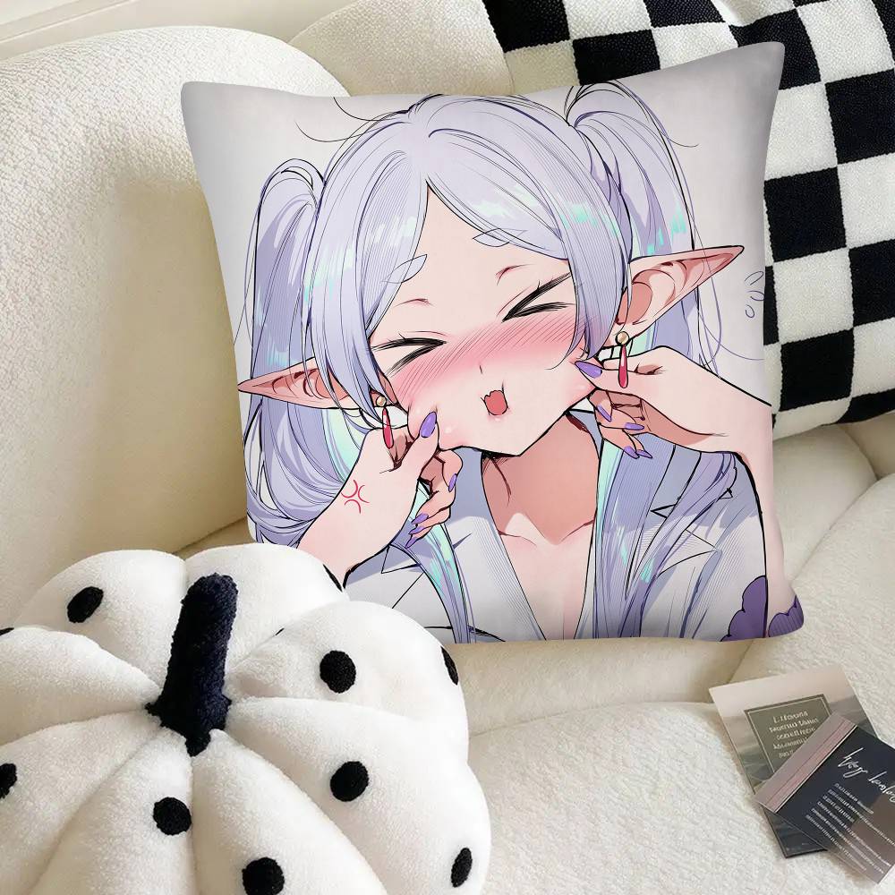 Frieren Anime Frieren Beyond Journey S End Pillow Case Square Pillow Bedroom Sofa Leisure Comfort Cushion Car Home Decoration