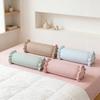 8" x 20" Striped Ruffle Bolster Decorative Pillow Long Cylinder Throw Pillow for Bed Couch Farmhouse Boho Home Decor