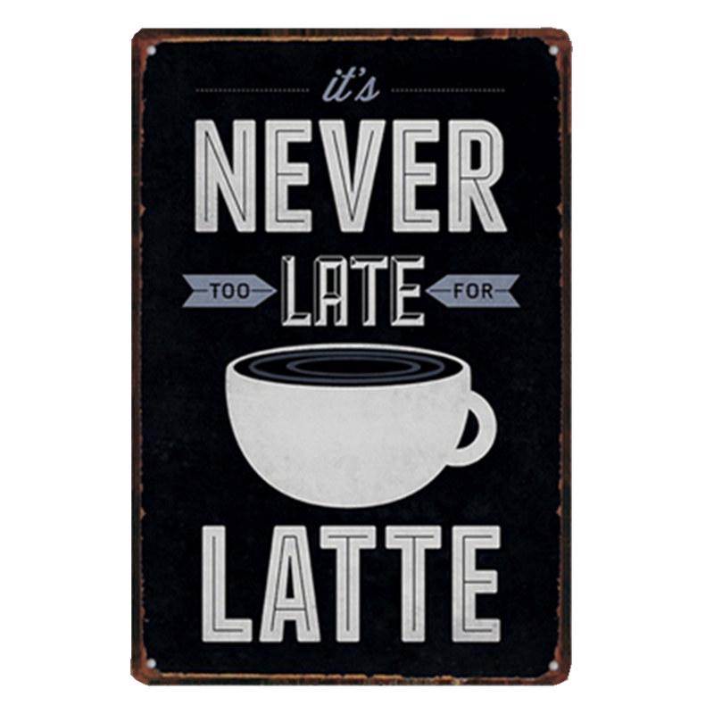 Coffee Sign Vintage Wall Decor Plaque Metal Retro Poster Decorative Coffee Plates Tin Cafe Decoration 20x30 Cm