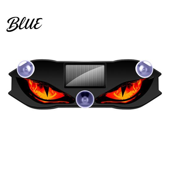 Vibrationssensor Auto Licht Solar Teufelsaugen für Windschutzscheibe Fenster Warnschild mit drei intelligenten Modi LED Auge Dekor LED Digitales Panel Saugnapf rot