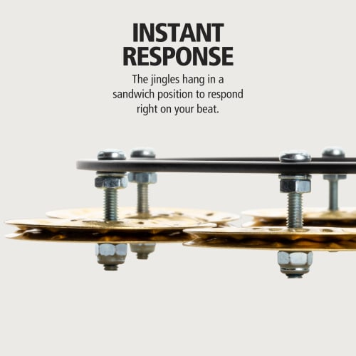 MEINL Percussion Headliner Series Hi-Hat Tambourine, Hammered Brass, 1-Row, HTHH1B-BK