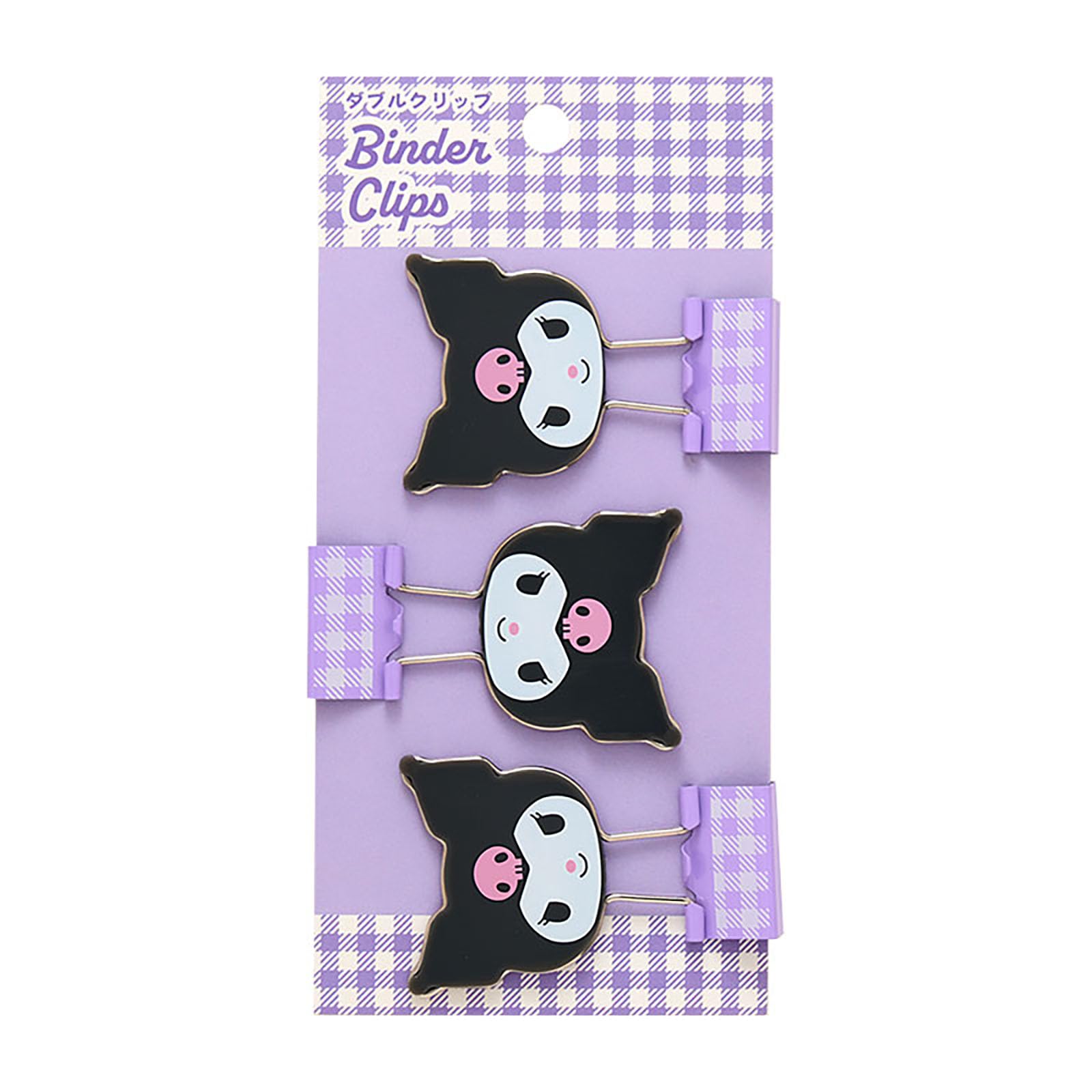 Sanrio Double Set of ABS and 615439 Clips, 3, Kuromi, Steel,