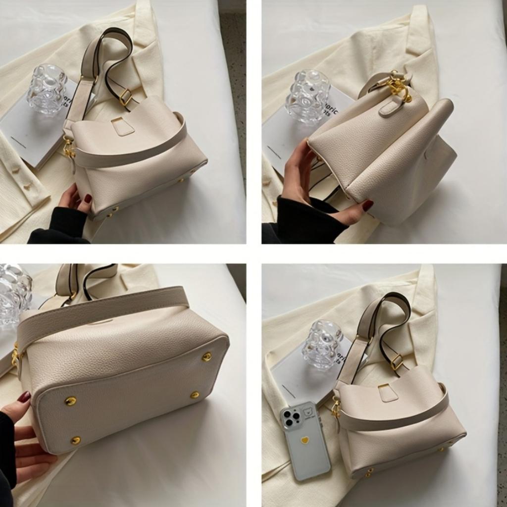 Dámská módní kabelka z umělé kůže, jednobarevná taška přes rameno s nastavitelným popruhem, zapínání na zip, multifunkční crossbody taška