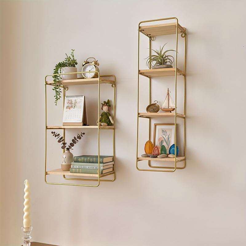 1 Stück Eingangsbereich Multifunktionales Wandmontiertes Vintage Eisen Dekoratives Regal Langlebig Europäischer Stil Robust 49,5x13x12cm