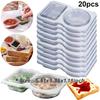 Double Compartment Transparent Dressing Containers with Lids Stackable Storage Snack Containers Reusable for Home School
