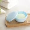 2pcs Household Soap Boxes Round Plastic Soap Holder Soap Dish with Lid and Draining Plate for Home Dorm