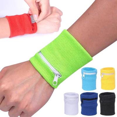 1 Stück Brieftasche Beutel Handgelenk Wrap Bandage Unterstützung Reißverschluss Laufsport Armband