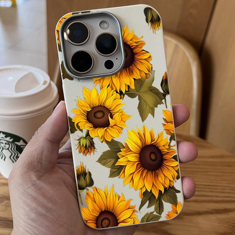 

Brown Sunflower Lichee Pattern Phone Case For iPhone 17 Cases iPhone 16 Pro Max 15 14 13 12 11 XS X XR 7 8 16 Plus 16E 17E Cover iPhone SE (2022)