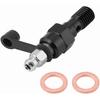 Banjo Bolt Bleed Screw, M10 X 1.0mm Motorcycle Brake Master Cylinder Caliper Bleed Screw Nipple Banjo Bolt + Dust (Black)