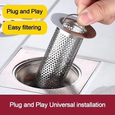 Anti-Clogging Floor Drain Filter Mesh With Handle Stainless Steel Sink Strainer Waste Drainer Anti-Pest Sealing Cover