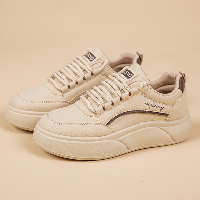 [Customized] Platform-soled Little White Shoes Women's Shoes 2025 New Student Versatile Sports Shoes Lightweight Breathable Casual Board Shoes