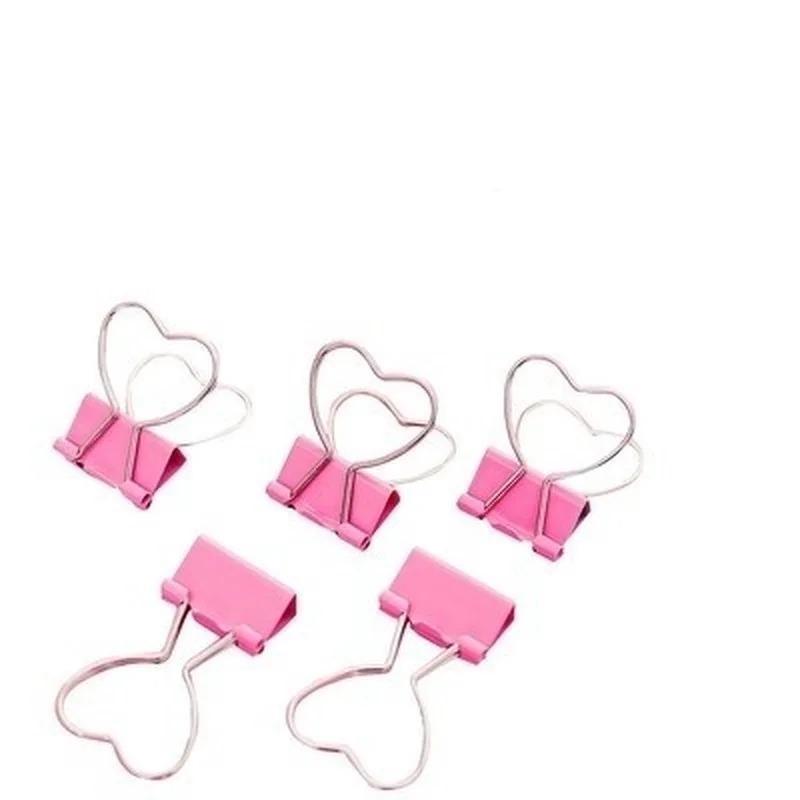 

10PCS Binder Clip Heart Shape Metal Binder Clips Photos Tickets Notes Letter Paper Clip Office Study Binder Clips