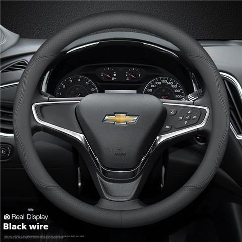 Car Leather Steering Wheel Cover for Chevrolet Montana Trailblazer EV SS RS Silverado RST Equinox RS LT Bolt EUV Blrzer 38cm