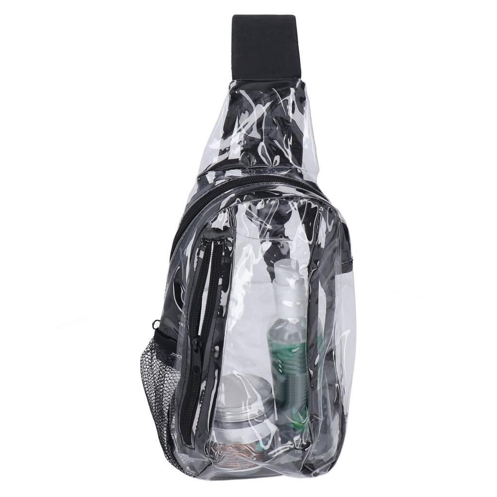 Clear Sling Bag Stadium Approved Small PVC Casual Waterproof Transparent Chest Bag for Hiking Stadium Or Concerts