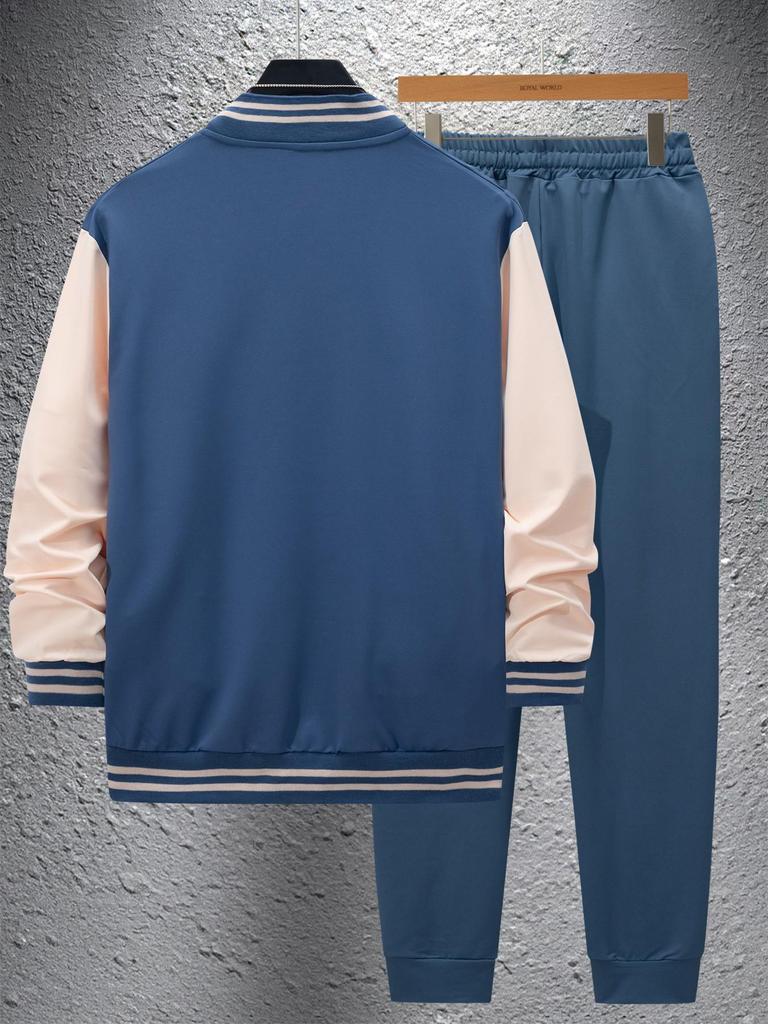 2025 Autumn Men's Loose Baseball Jacket & Trousers Casual Sports Suit