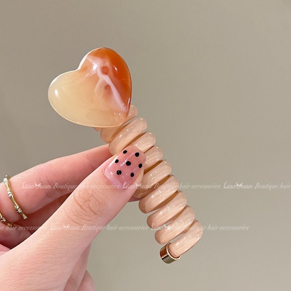 

Пластиковые телефонные резинки для волос, держатели для хвостиков из смолы Love, милые пучки волос для девочек и женщин A