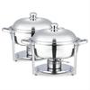 Round Stainless Steel Buffet Stove - Golden Food Warmer for Hotels & Restaurants