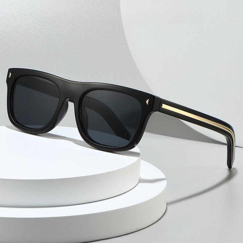 New Fashion Retro Large Square Frame UV 400 Sunglasses Personalized Light Weight Eyewear Outdoor Traveling Sunscreen Eyeglasses