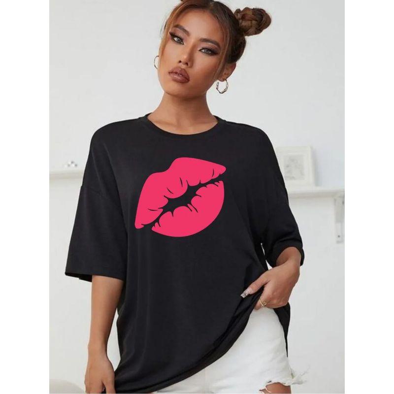 Western Style Fashion Casual Loose Round Neck Print Short Sleeve T-shirt Top Loose Printed T-shirt