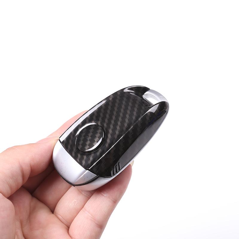Carbon Fiber Style ABS Plastic Key Shell Cover Trim For Alfa Romeo Giulia Stelvio 2017 2018   Car Accessories Parts
