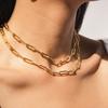 Best Selling Jewelry 925 Sterling Silver Gold Plated Paperclip Link Paper Clip Necklace Chain for 2021 Women