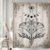 Mystical Moth with All-Seeing Eye Shower Curtain - Soft Microfiber for Bathroom - Perfect Gift for Esoteric and Nature Lovers