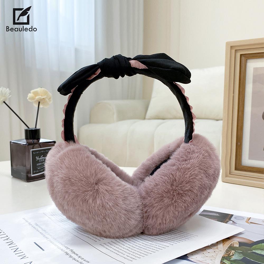 Women's Cute Warm Windproof Plush Earmuffs: Solid Color Ear Warmers for Autumn and Winter, Ideal for Cycling and Versatile Use