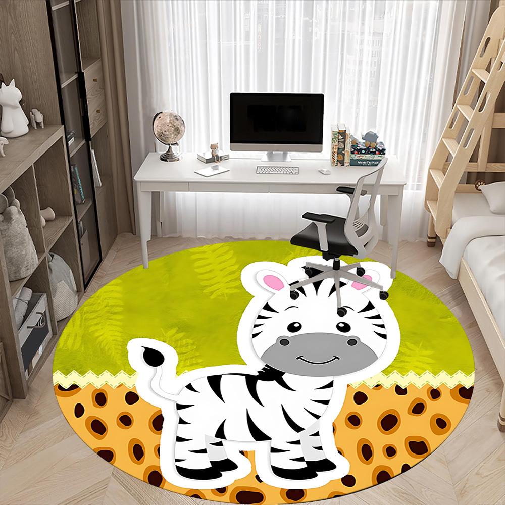 1pc Zebra Print Chair Carpet for Office, Soft Flannel Throw Mat, Perfect for Office,Holiday Party Decoration Choice yy251113186
