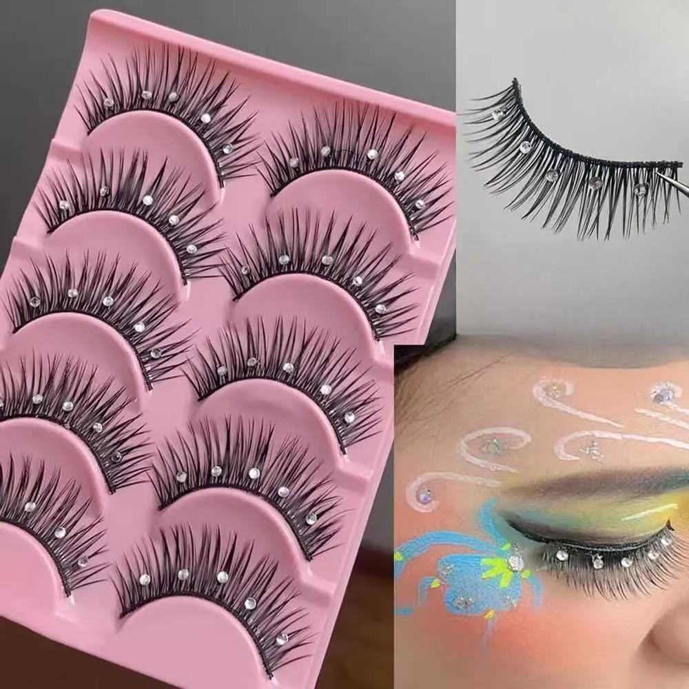 

Belly dance glamorous eyelash volume stage makeup cubic silver 1. 5 pairs diamond style (8-13mm)