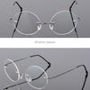 1.61 index Lenses No-Rim Circular Shortsighted Spectacles Rx Eyewear Anti-blue Light Myopia Glasses -0.5 -0.75 To -6