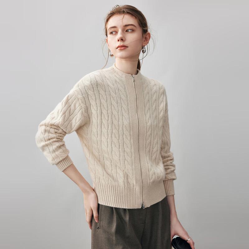 Comen Boca Women's 2025 Winter Cashmere Cable Knit Cardigan